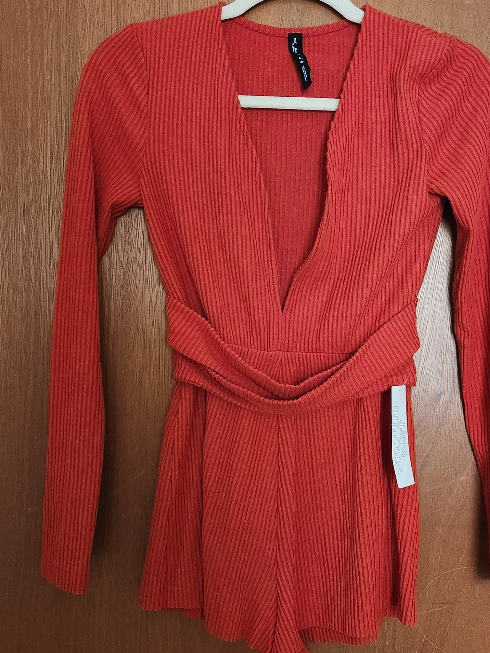 UO Urban Outfitters Out From Under Hanna Twist Front Romper Red Small
